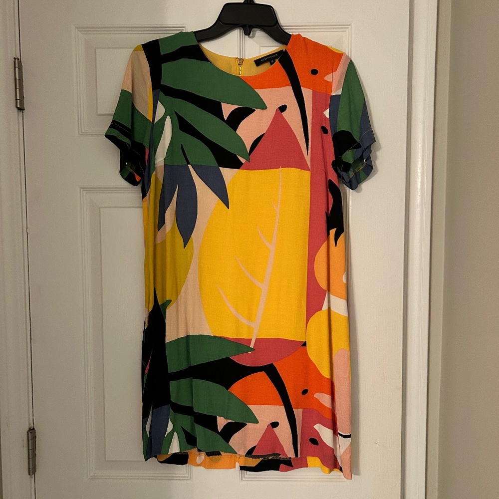 Tropical Print Shift Dress